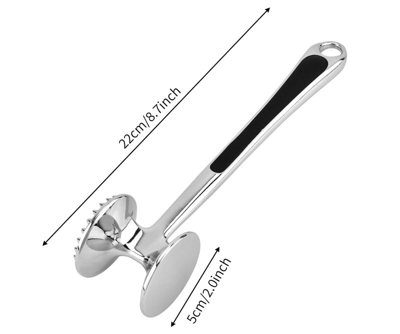 Aliglow Meat Tenderizer Hammer Tool Mallet Pounder for Kitchen Tenderizing Steak Beef Poultry Heavy Duty Dual-Sided Tenderiser with Soft Grip Handle - Multifunctional Beater for Chicken Fish  Baking - Image 2